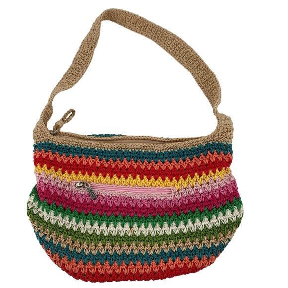 The Sak multicolor rainbow stripes crochet bag shoulder bag - Picture 1 of 10